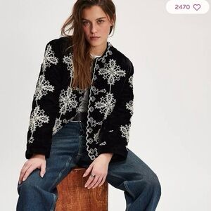 Mia Embroidered Jacket - Black Combo by free people